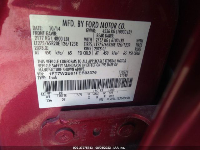 1FT7W2B61FEB93376 Ford Super Duty F-250 Srw Lariat/platinum