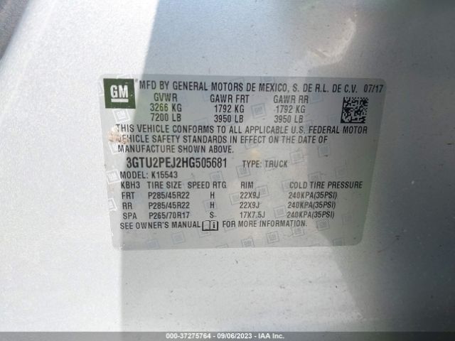 3GTU2PEJ2HG505681 GMC Sierra 1500 Denali