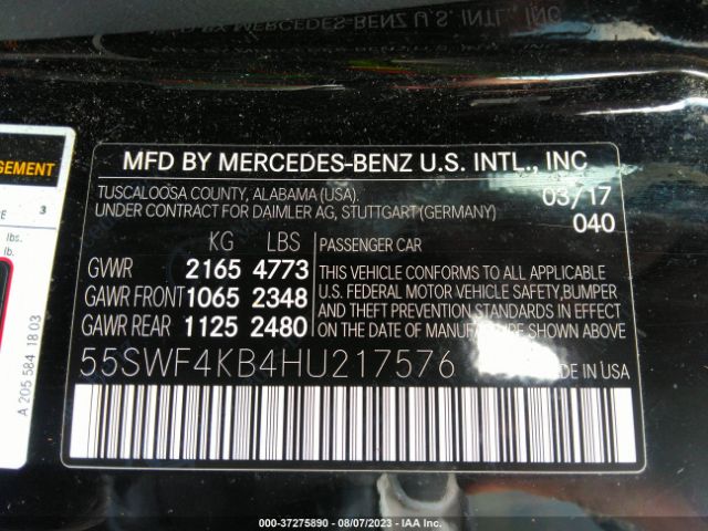 55SWF4KB4HU217576 Mercedes-Benz C-class C 300