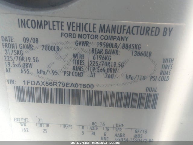 2009 FORD F-550 CHASSIS 1FDAX56R79EA01600 Photo 8