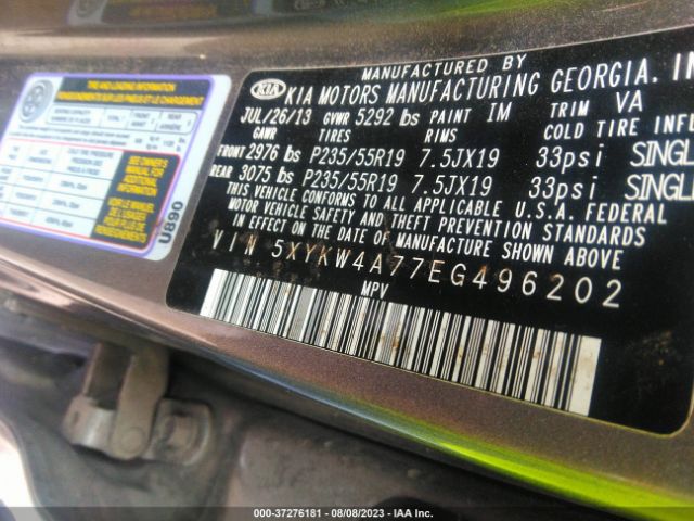 5XYKW4A77EG496202 KIA SORENTO SX