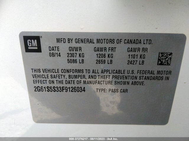 2G61S5S33F9126034 Cadillac Xts Platinum
