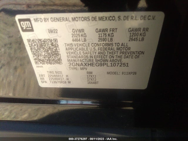 Chevrolet EQUINOX LS 2023 3GNAXHEG9PL107251 Image 9