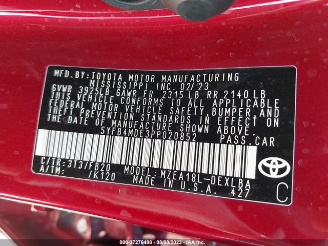 Toyota COROLLA LE 2023 5YFB4MDE3PP020852 Image 16