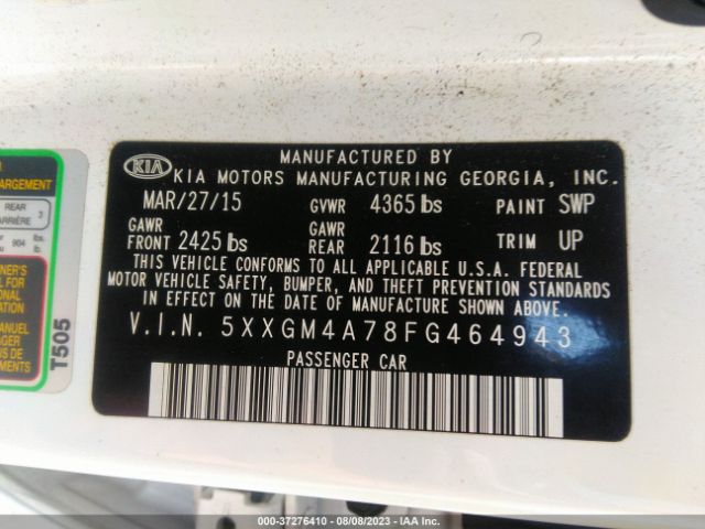 5XXGM4A78FG464943 KIA Optima Lx