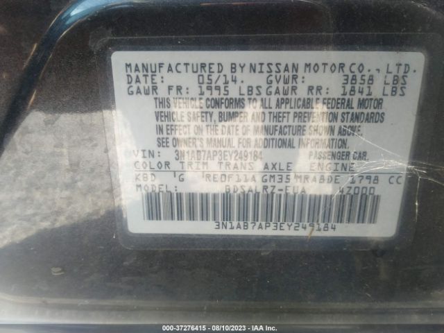 3N1AB7AP3EY249184 Nissan SENTRA SR