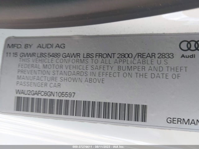 WAU2GAFC6GN105597 Audi A7 3.0 Prestige