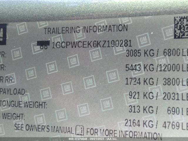 Chevrolet Silverado 1500 Lt 2019 1GCPWCEK6KZ190281 Image 9