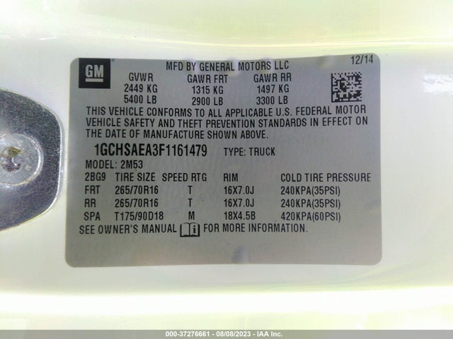 Chevrolet Colorado 2wd Wt 2015 1GCHSAEA3F1161479 Image 16