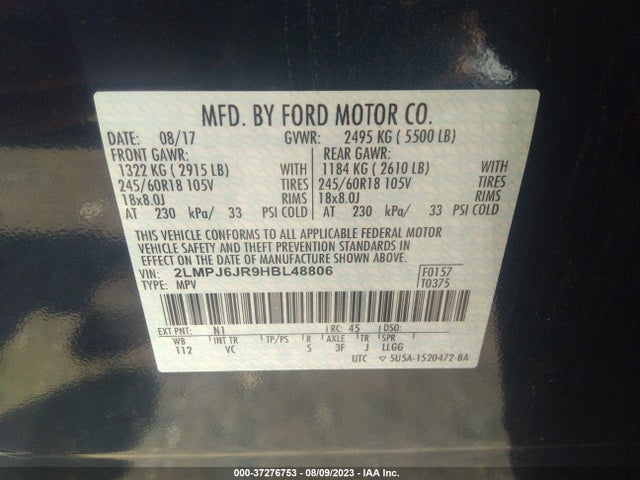 2LMPJ6JR9HBL48806 Lincoln Mkx Premiere
