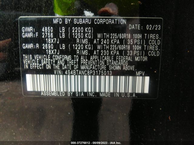 4S4BTANC8P3175013 Subaru Outback Limited