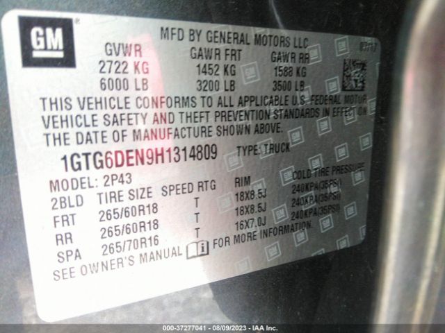 1GTG6DEN9H1314809 GMC Canyon 4wd Slt