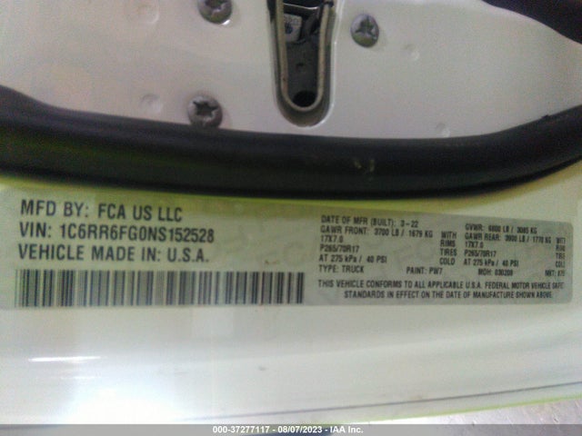 1C6RR6FG0NS152528 RAM 1500 Classic Tradesman