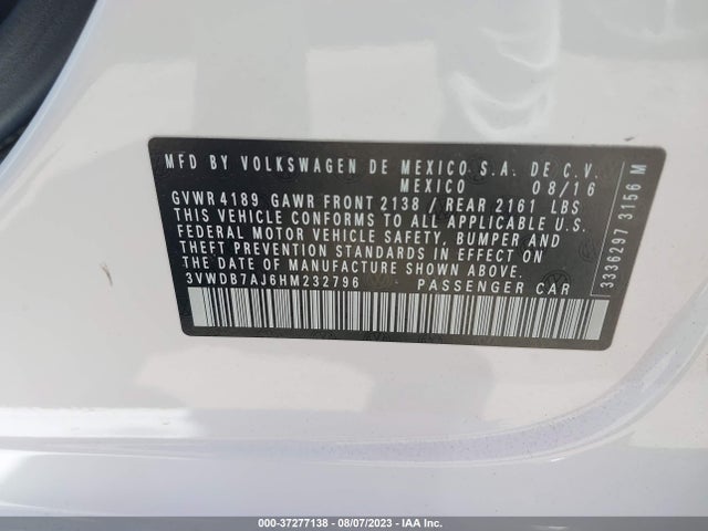 3VWDB7AJ6HM232796 Volkswagen Jetta 1.4t Se