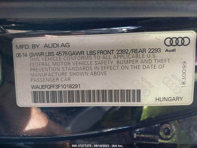 WAUEFGFF3F1018291 Audi A3 2.0t Premium