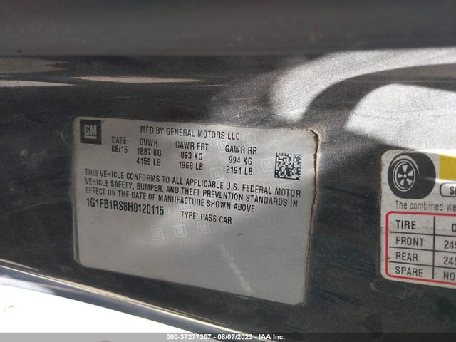 Chevrolet Camaro 1lt 2017 1G1FB1RS8H0120115 Image 9