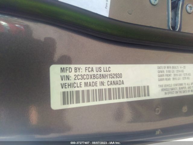 2C3CDXBG8NH152930 Dodge Charger Sxt