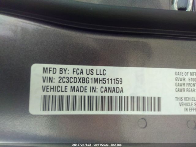 2C3CDXBG1MH511159 Dodge Charger Sxt