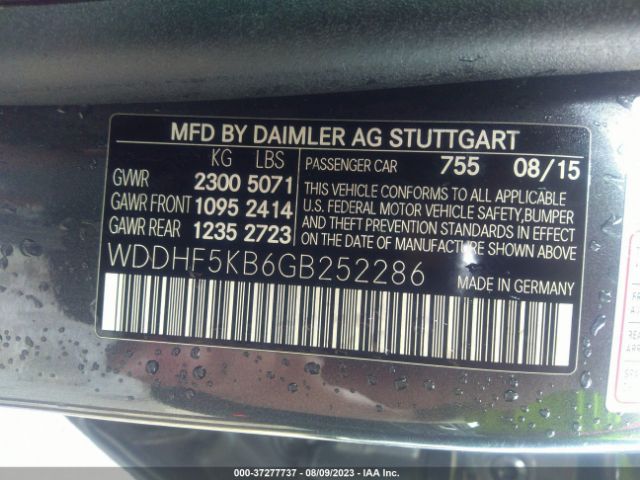 WDDHF5KB6GB252286 Mercedes-Benz E-class E 350