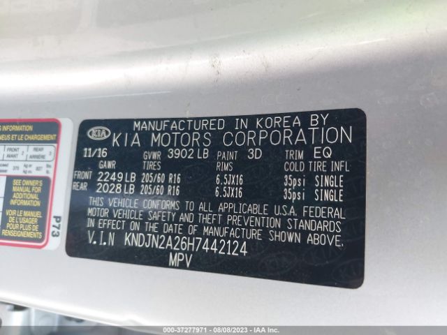 KNDJN2A26H7442124 KIA Soul Base