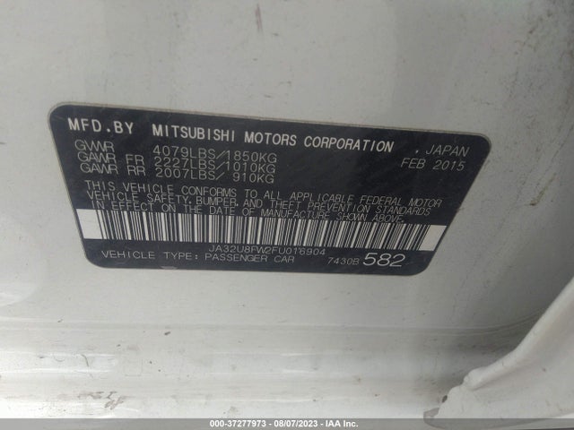 JA32U8FW2FU016904 Mitsubishi LANCER GT