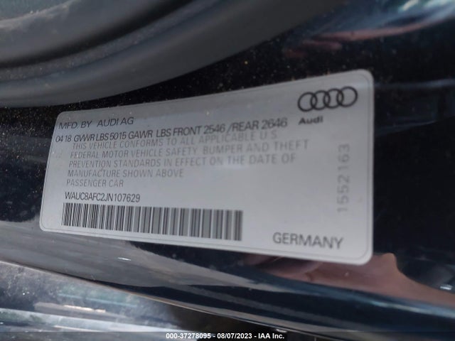 WAUC8AFC2JN107629 Audi A6 Premium/sport