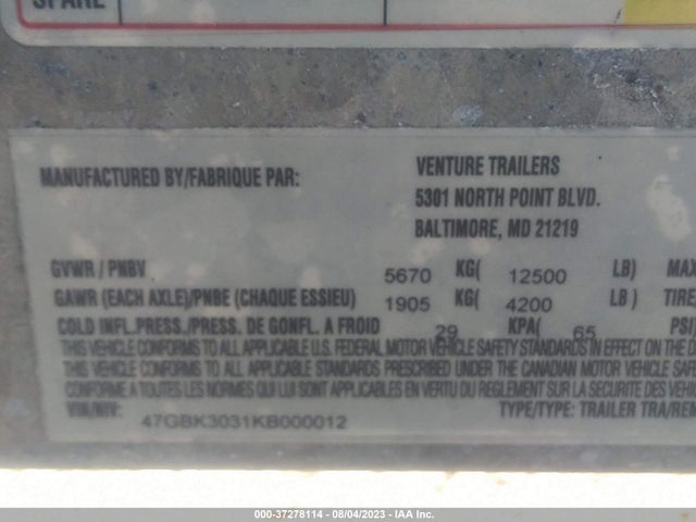 Auction sale of the 1997 Sea Ray Sundancer, vin: SERT2548F797, lot number: 37278114