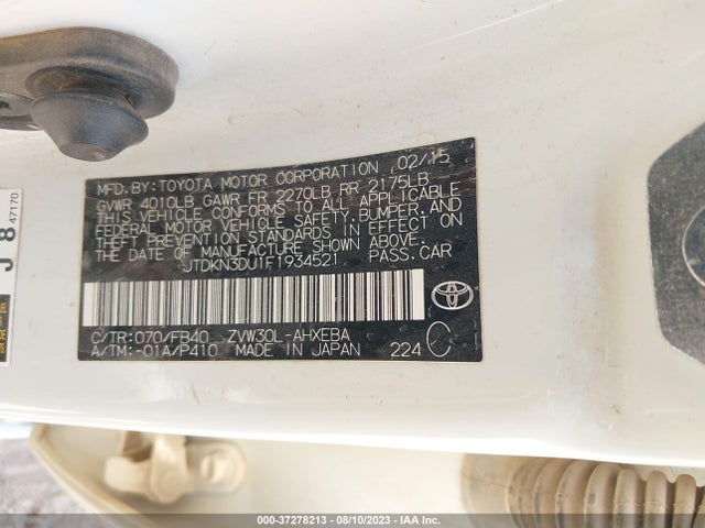 Toyota Prius Four 2015 JTDKN3DU1F1934521 Image 15
