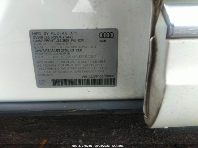 Audi Q5 PREMIUM 2016 WA1C2AFP1GA056660 Image 9