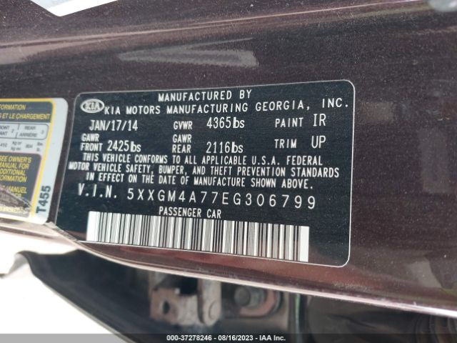 5XXGM4A77EG306799 KIA Optima Lx