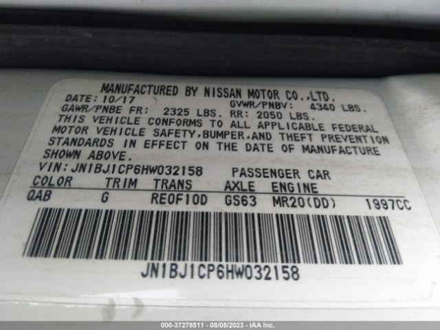 JN1BJ1CP6HW032158 Nissan Rogue Sport Sv