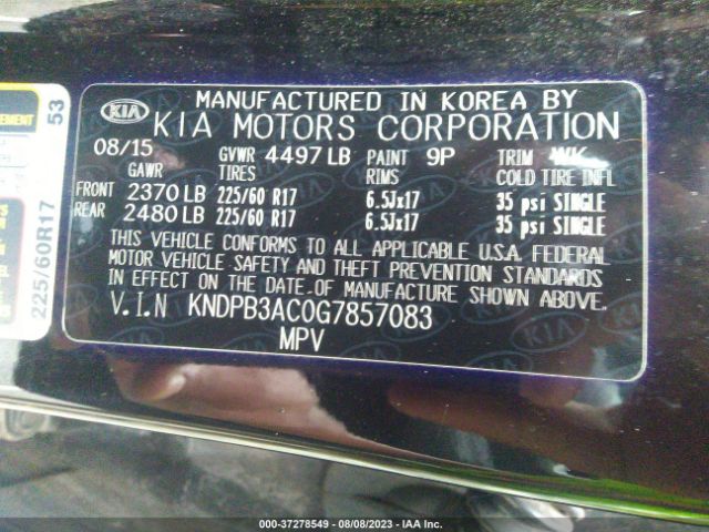 KNDPB3AC0G7857083 KIA Sportage Lx