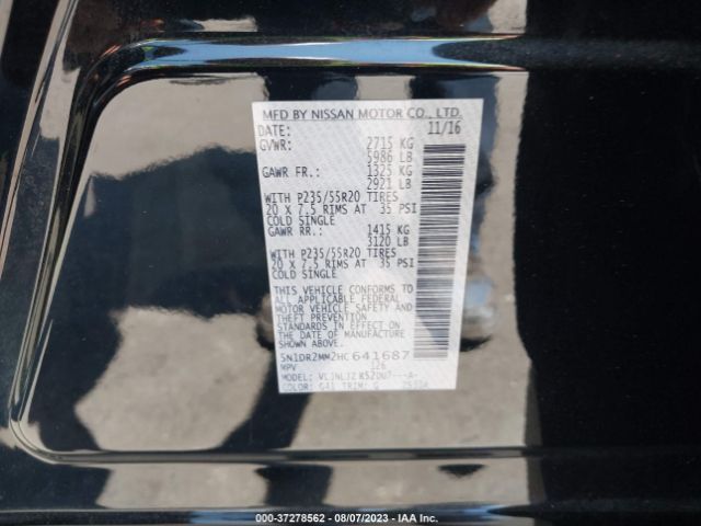 5N1DR2MM2HC641687 Nissan Pathfinder Platinum