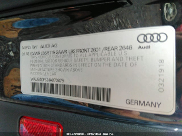 WAUB4CF52JA073879 Audi S5 3.0t Premium Plus