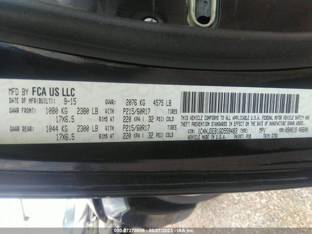 1C4NJDEB1GD559483 Jeep Compass Latitude