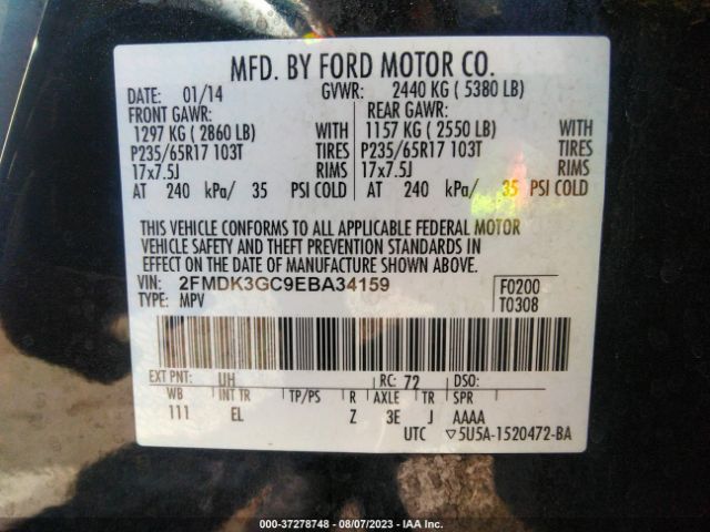 2FMDK3GC9EBA34159 Ford EDGE SE