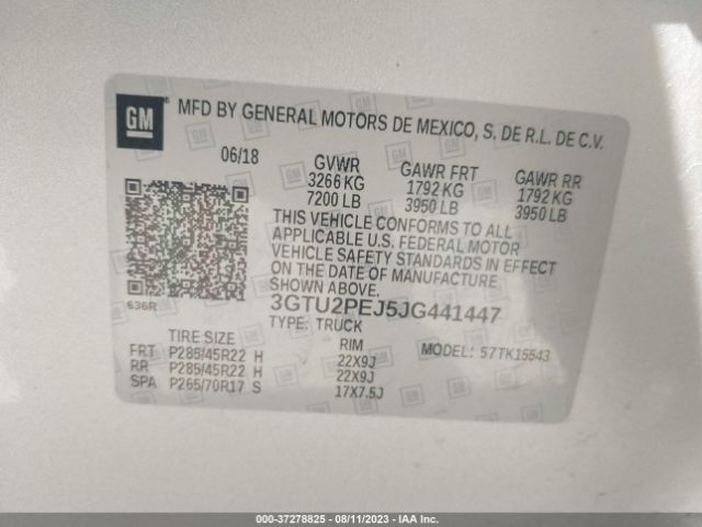 3GTU2PEJ5JG441447 GMC Sierra 1500 Denali