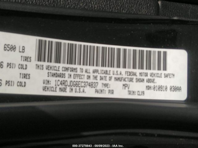 1C4RDJDG6EC374837 Dodge DURANGO LIMITED
