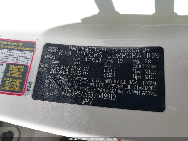 KIA SOUL + 2018 KNDJP3A53J7549910 Image 9