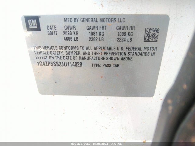 2018 BUICK LACROSSE ESSENCE VIN: 1G4ZP5SS3JU114028