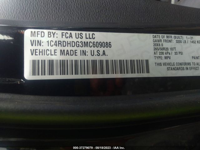 1C4RDHDG3MC609086 Dodge Durango Gt Plus