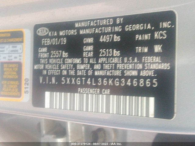 5XXGT4L36KG346865 KIA Optima Lx