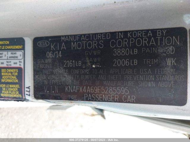 KNAFX4A69F5285595 KIA FORTE LX