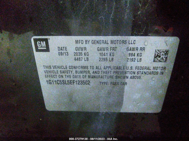 Chevrolet MALIBU 1LT 2014 1G11C5SL5EF123502 Image 9