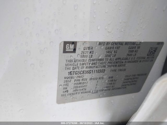 1GTG5CE36G1110303 GMC Canyon 2wd Sle