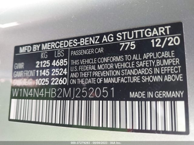W1N4N4HB2MJ252051 Mercedes-Benz Gla Gla 250