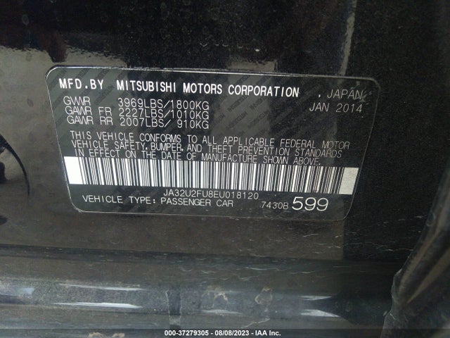 JA32U2FU8EU018120 Mitsubishi LANCER ES