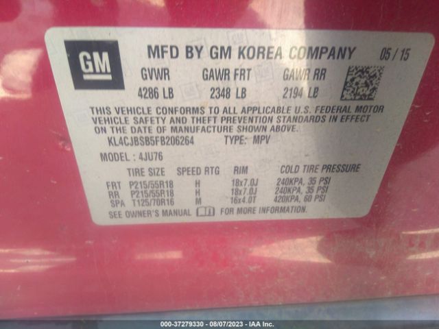 KL4CJBSB5FB206264 Buick Encore Convenience
