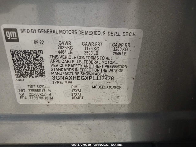 Chevrolet EQUINOX LS 2023 3GNAXHEGXPL117478 Image 9