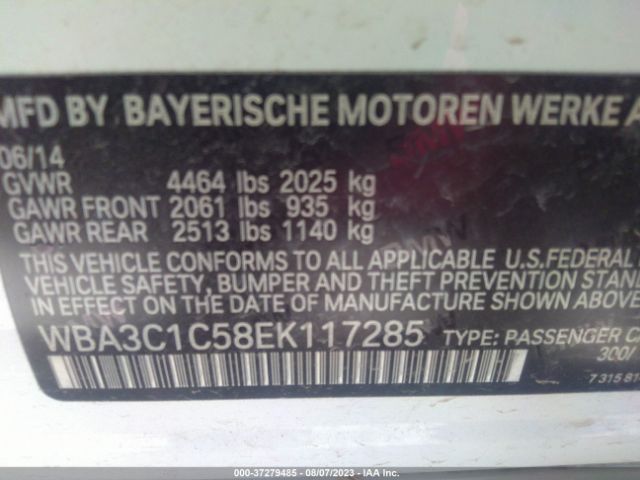 WBA3C1C58EK117285 BMW 3 Series 328i